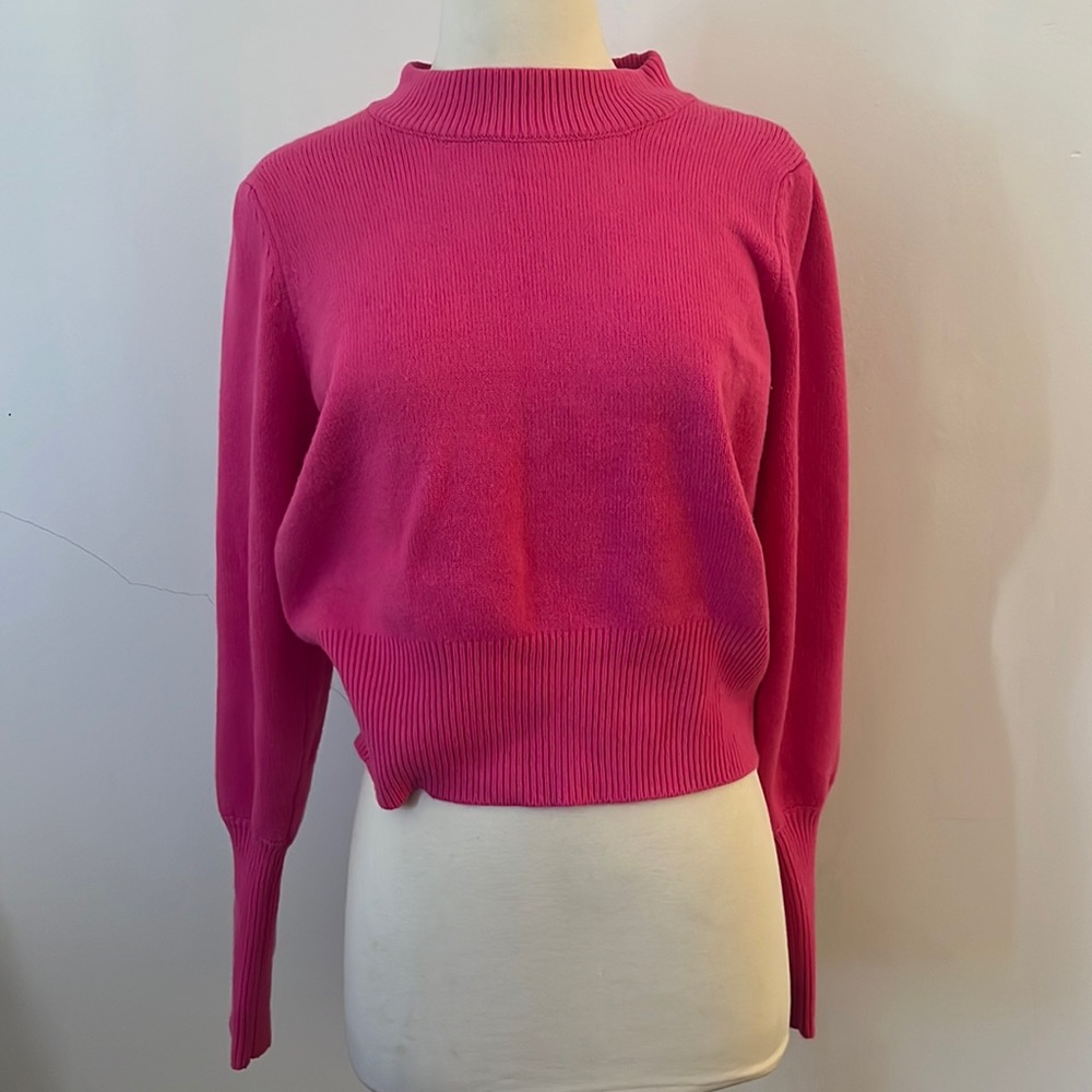 French Connection Babysoft Crew Neck Pullover Sweater Jumper Bright Pink Size S